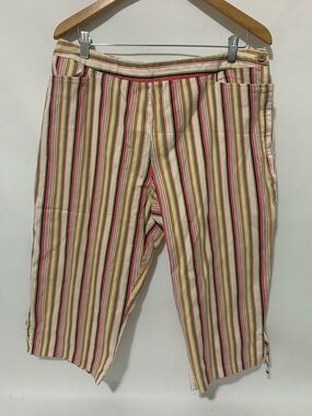 Striped Capris in Yellow & Red - Women